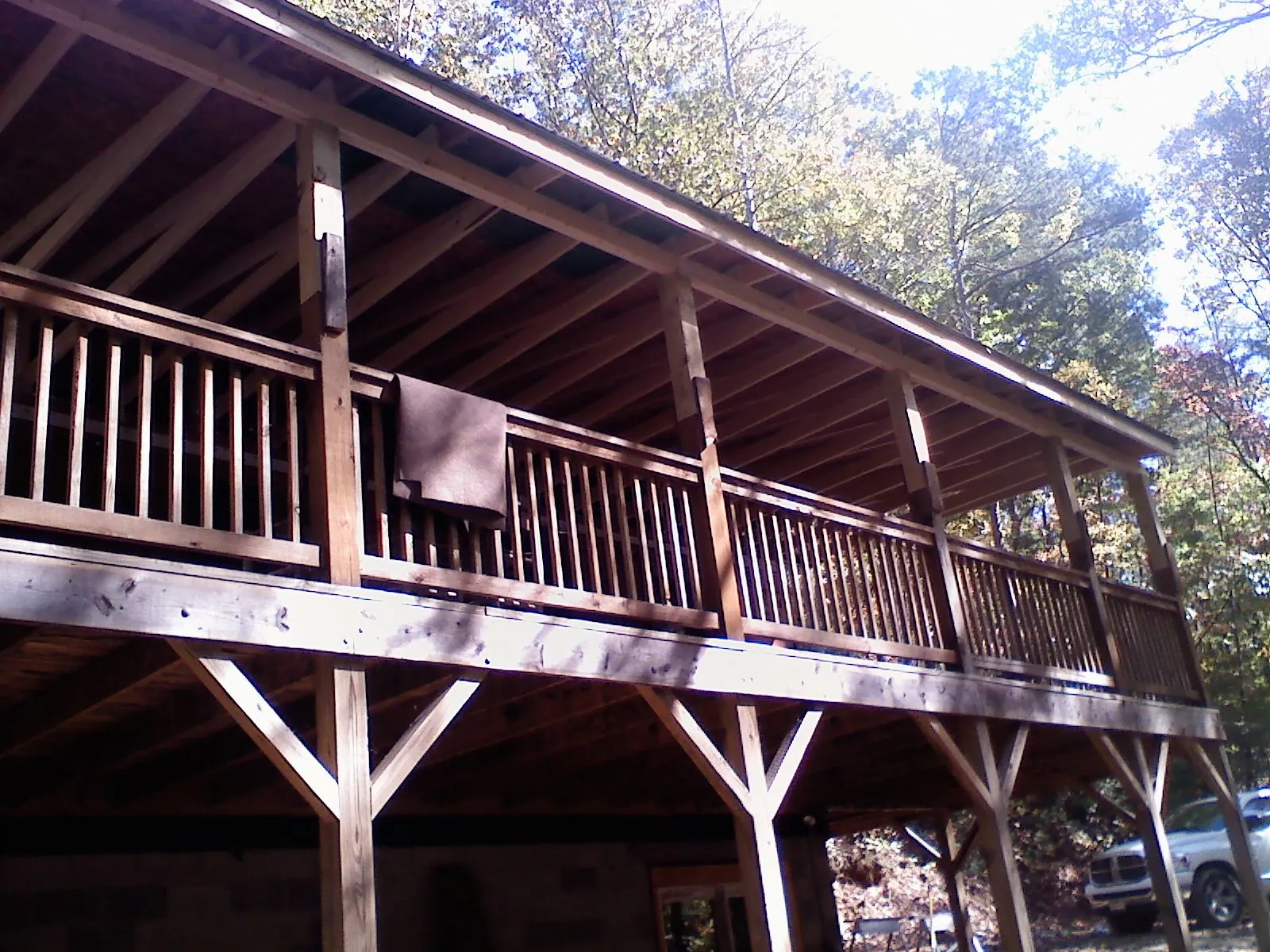 Timber framing under a new elevated porch and deck — Roof Leak Repair in Severn by Roofing Brothers